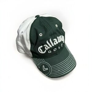 Callaway Golf Hat Mens OSFA Green White New Era Strapback Corduroy Baseball Cap